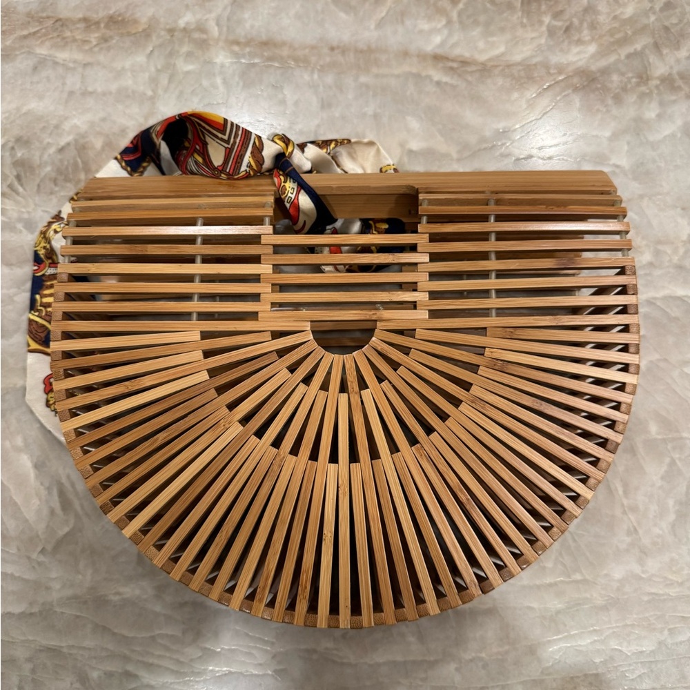Elegant Bamboo Half-Moon Bag